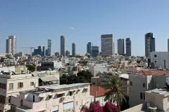 The skyline along Rothschild Boulevard in Tel Aviv.