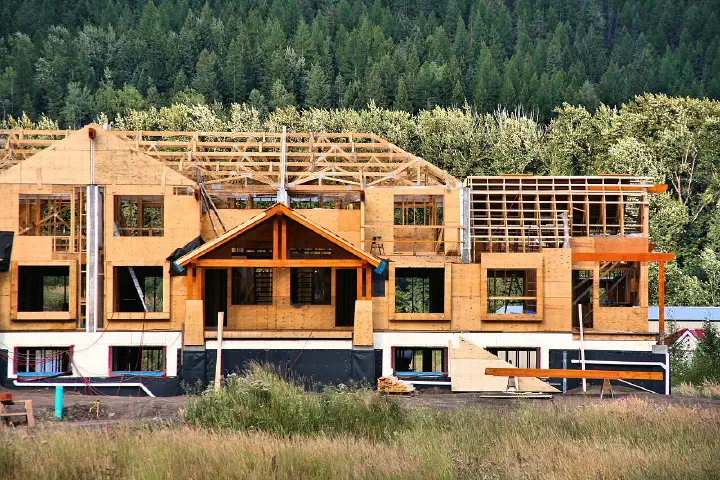 Wood frame condominium construction in Canada.