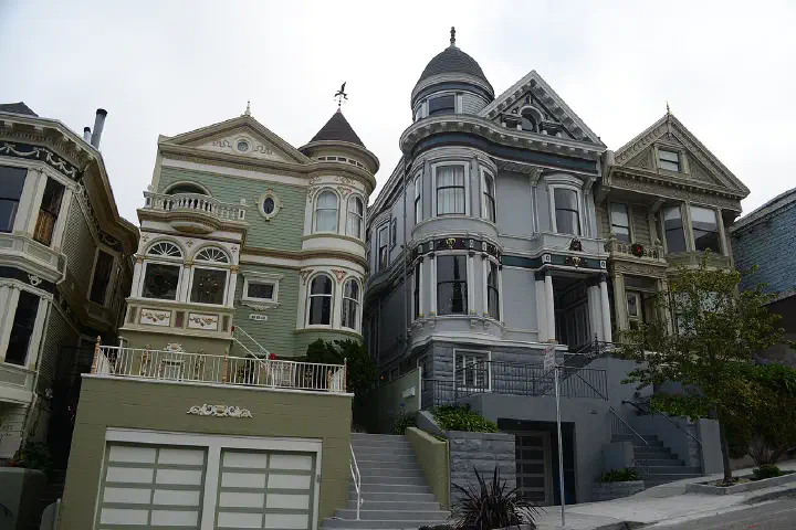 Victorian houses in San Francisco.