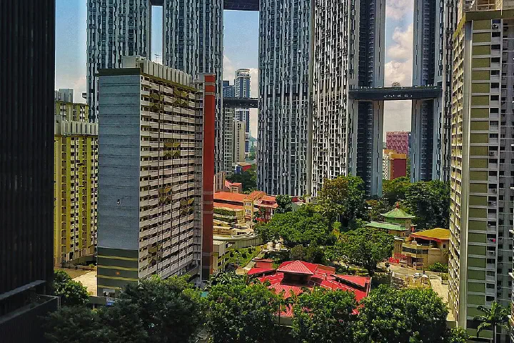 The Tanjong Pagar housing estate, with the Pinnacle@Duxton in the background.