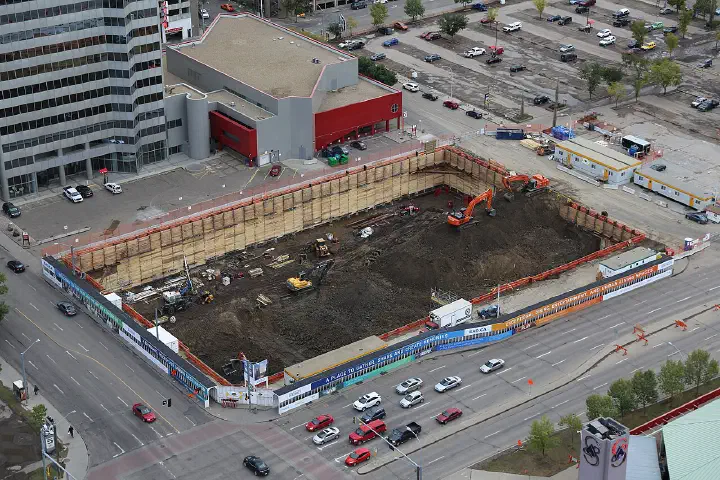 Construction of a new city office tower in Edmonton.