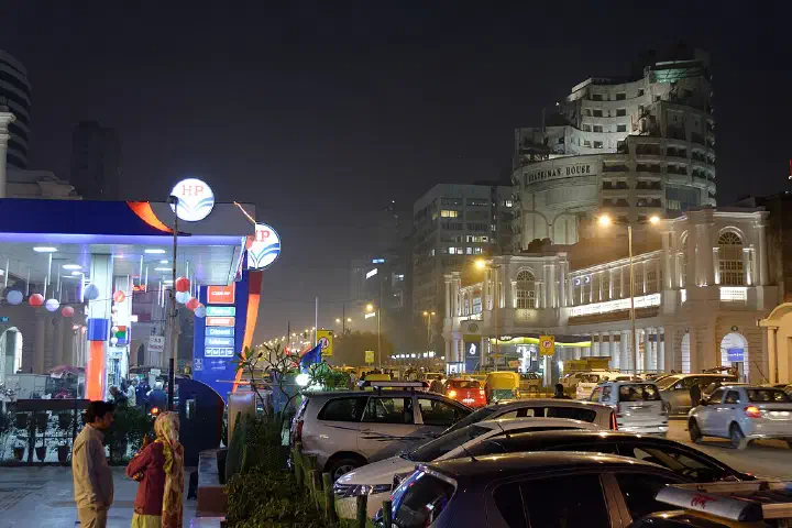 Connaught Place, New Delhi at night.