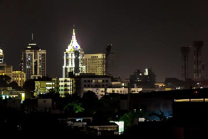 The Bangalore skyline.