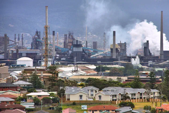 The BlueScope steelworks at Port Kembla, Australia.