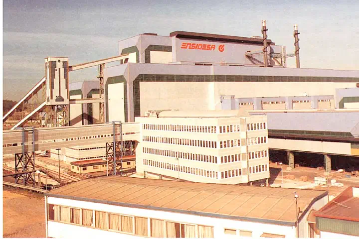 The Ensidesa steel plant at Avilés, Spain.