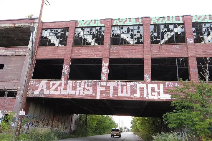 The Packard Automotive Plant, a former car factory in Detroit.
