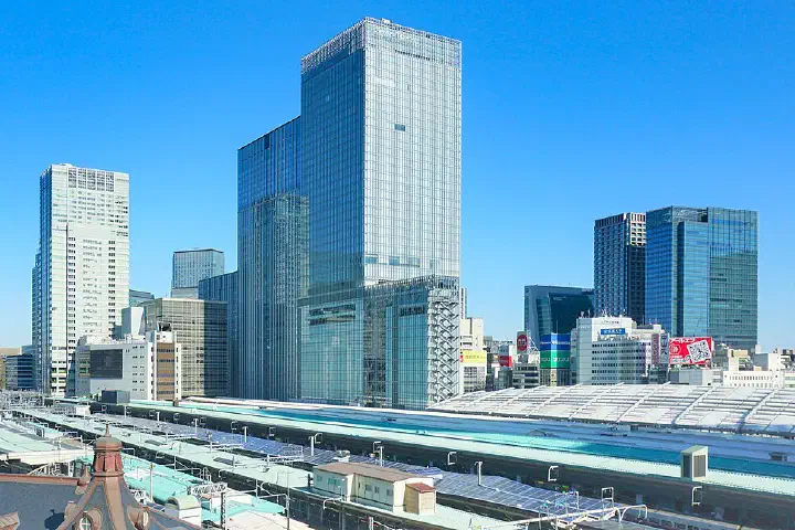 Skyscrapers in Yaesu and Nihonbashi, Tokyo, seen from the JP Tower.
