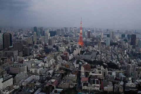 The Tokyo skyline.