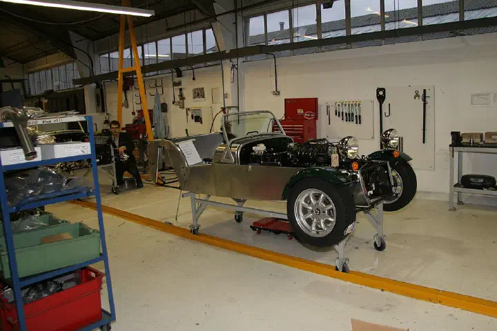 A car being built for Japan at the Caterham factory.