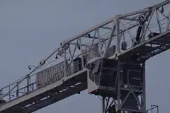 A construction crane on the Toronto skyline.