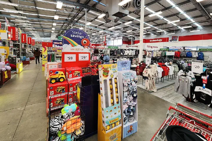 Interior of The Warehouse in Paraparaumu, New Zealand