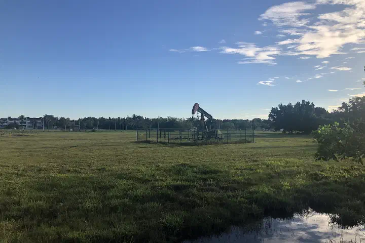 A pumpjack in the Seria oil field, Brunei.