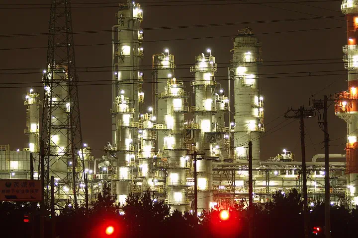 The Kashima oil refinery in Kamisu.