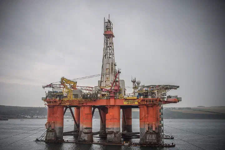 Drilling rig in Cromarty Firth near Invergordon waiting to be dismantled