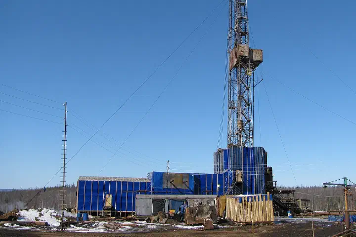 The Kordinskaya oil exploration drilling rig in Evenkiysky District.