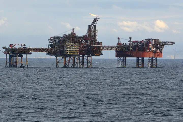 The Douglas oil complex in the Irish Sea, 15 miles off North Wales.