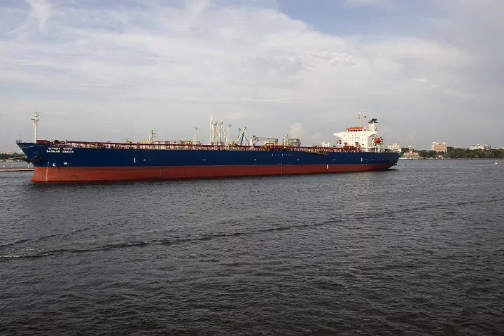 An oil tanker at the Cochin Oil Terminal.