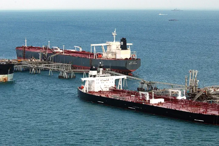 Iraq's Al Basrah Oil Terminal in the Persian Gulf, which loads hundreds of oil tankers each year, Dec. 12, 2004.