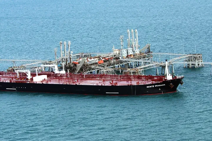 Iraq's Al Basrah Oil Terminal in the Persian Gulf, which loads hundreds of oil tankers each year, Dec. 12, 2004.