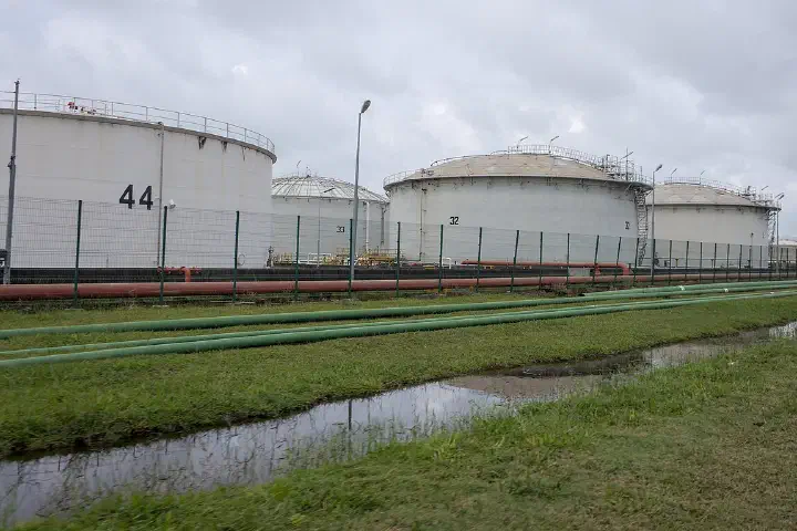 Storage tanks at the Seria Crude Oil Terminal.