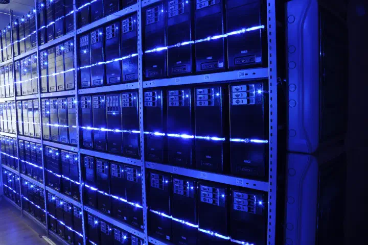 A data-centre server room.