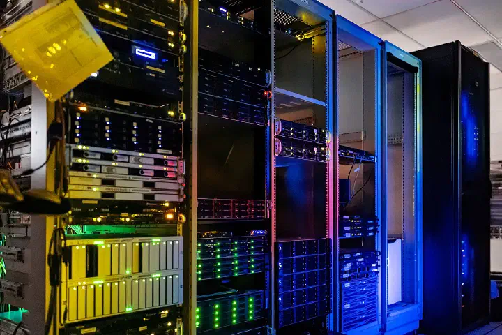 Server racks at the NOIRLab Headquarters Computer Server Room in Tucson, Arizona, in 2011.