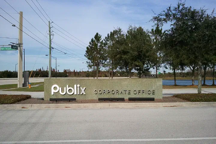 The sign at the Publix corporate headquarters, Lakeland, Florida.