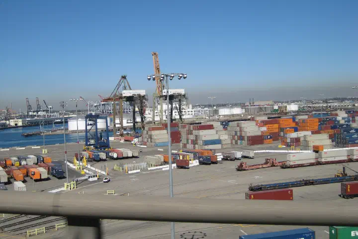 The container port at Long Beach, California.