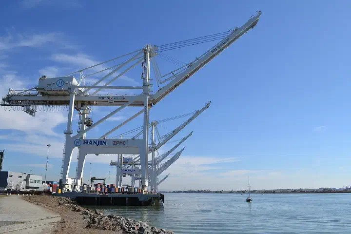 Cranes in the Port of Oakland.
