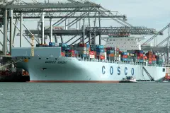 Cosco Ningbo IMO 9305582, at the Amazone harbour, Port of Rotterdam, Holland 17-Apr-2006