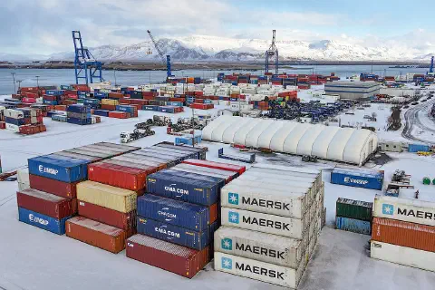 Eimskip container terminal at Port of Reykjavík