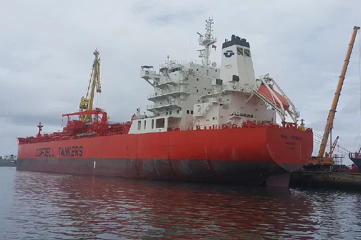 The tanker Bow Trident in the port of Casablanca, Morocco.