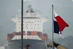 Container Ship Enters Miraflores Locks - Panama Canal - Panama