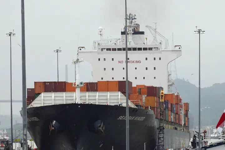 Container Ship Enters Miraflores Locks - Panama Canal - Panama