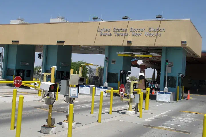 Primary inspection booths at the renovated and expanded Santa Teresa Port of Entry, New Mexico.