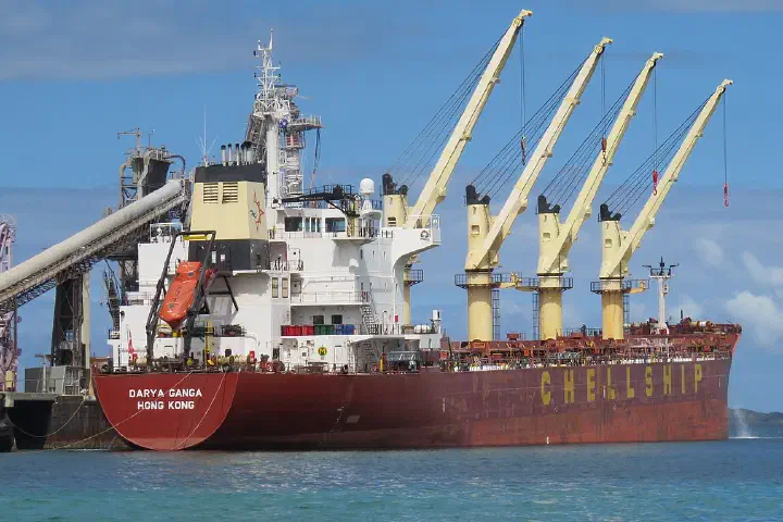 The bulk carrier Darya Ganga at Alcoa Jetty, Naval Base, Western Australia.