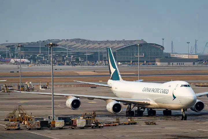 A Cathay Pacific Cargo aircraft.