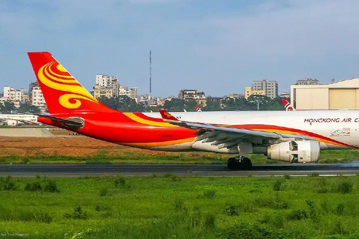 A Hong Kong Air Cargo Airbus A330-243F freighter.