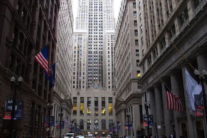 The Chicago Board of Trade Building, a skyscraper in Chicago.