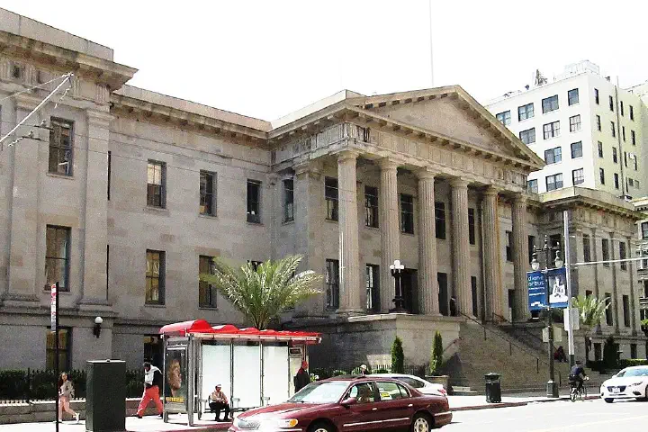 Old United States Mint in San Francisco is located at 5th Street at the corner of Mission Street in the South of Market (SoMa) neighborhood of San