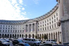 The main entrance of the U.S. EPA headquarters in the William Jefferson Clinton Federal Building, Washington.