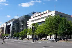 Facing northwest from the intersection of 4th Street and Pennsylvania Avenue, N.W., in Washington.