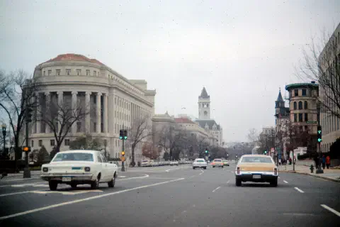 Pennsylvania Avenue, looking west toward the Post Office Building.