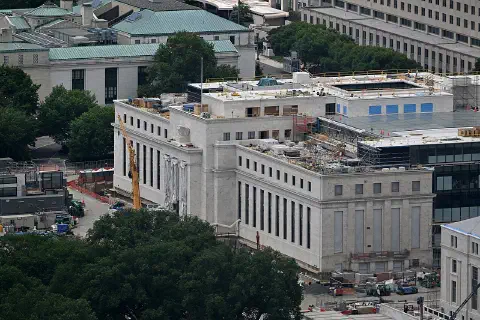 Construction at the Marriner S. Eccles Federal Reserve headquarters building in Washington, June 8, 2026.