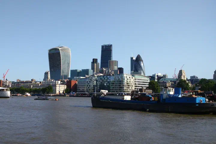 The City of London skyline from Tower Bridge.