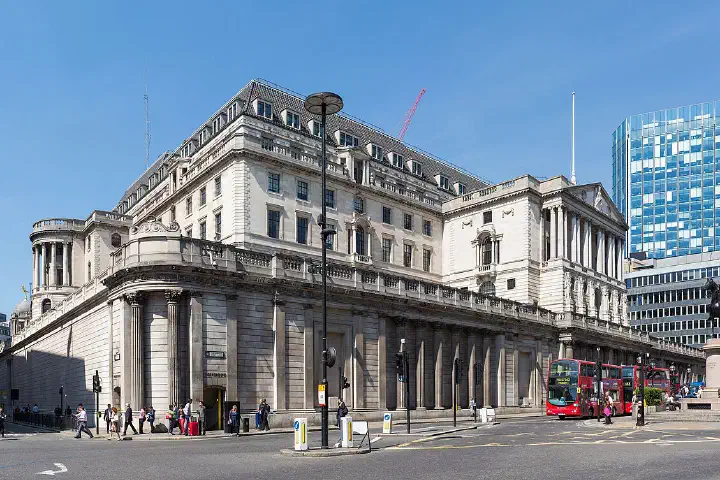The Bank of England building viewed Lombard Street