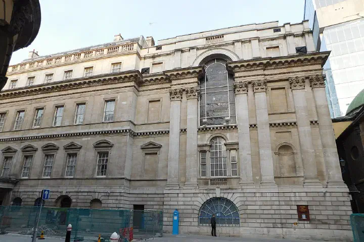 The Walbrook side of Mansion House, London.