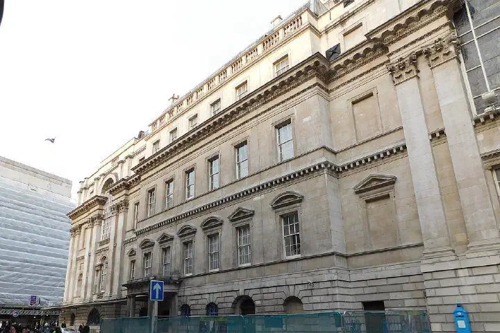 The Walbrook side of Mansion House, London.