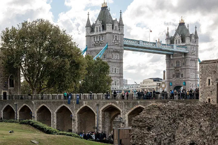 Tower Bridge and the Tower of London.