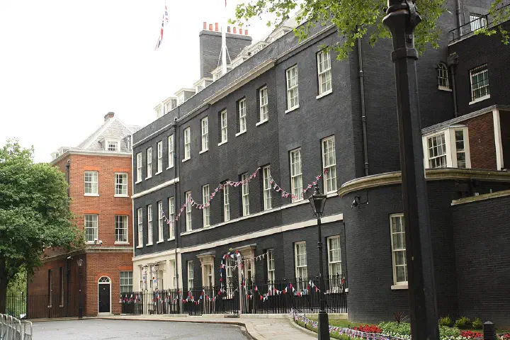 Downing Street from Treasury Green.